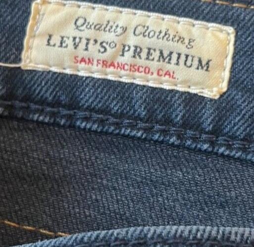 Levis 510 Dark Blue Jeans Mens 34x32 Slim Fit Skinny Leg Denim Big E