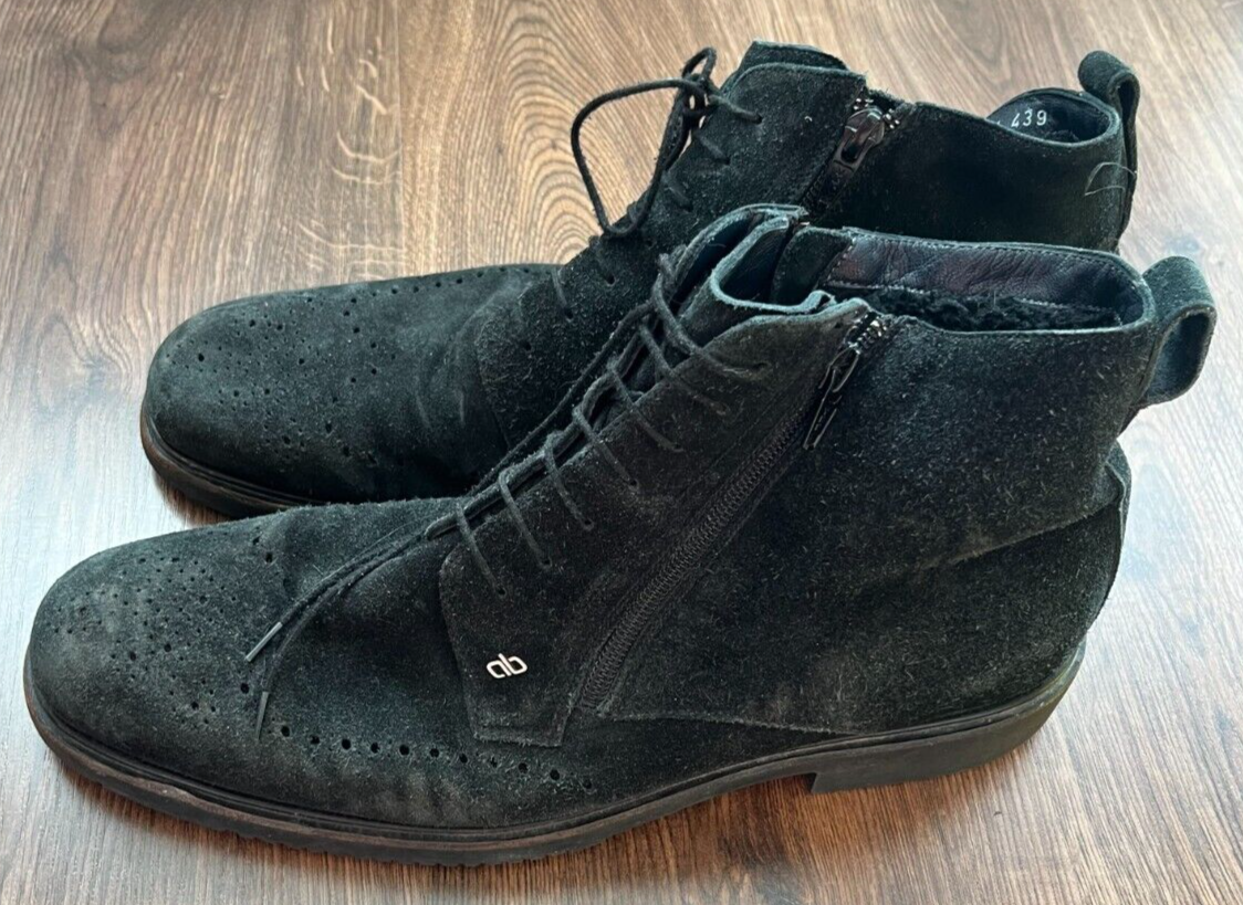 Aldo Brue Ankle Chukka Boots Fur Inside Lace Up Side Zipper Size 8.5