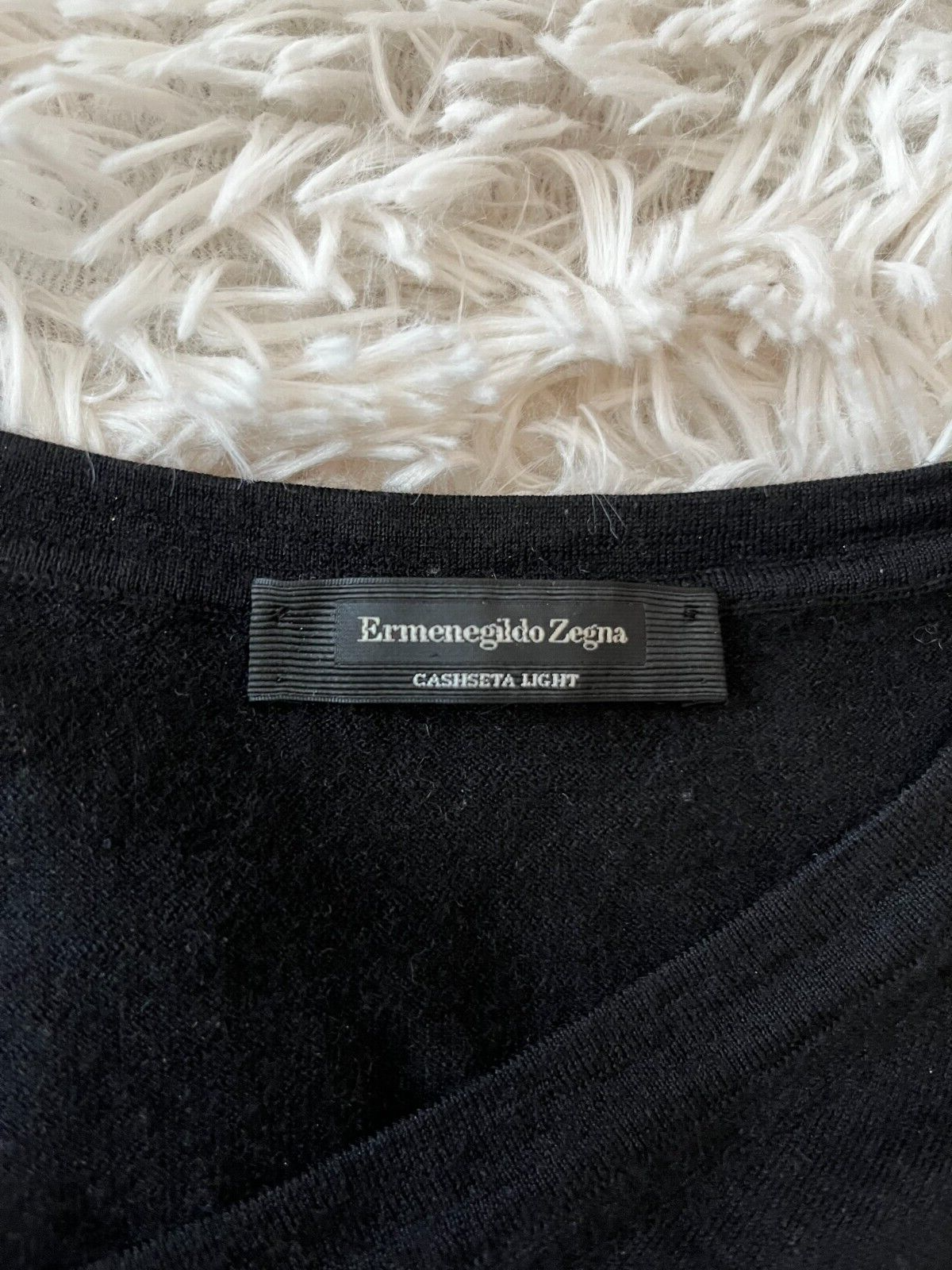 Ermenegildo Zegna Cashseta Light Cashmere Silk Black Sweatshirt Pullover Men 50