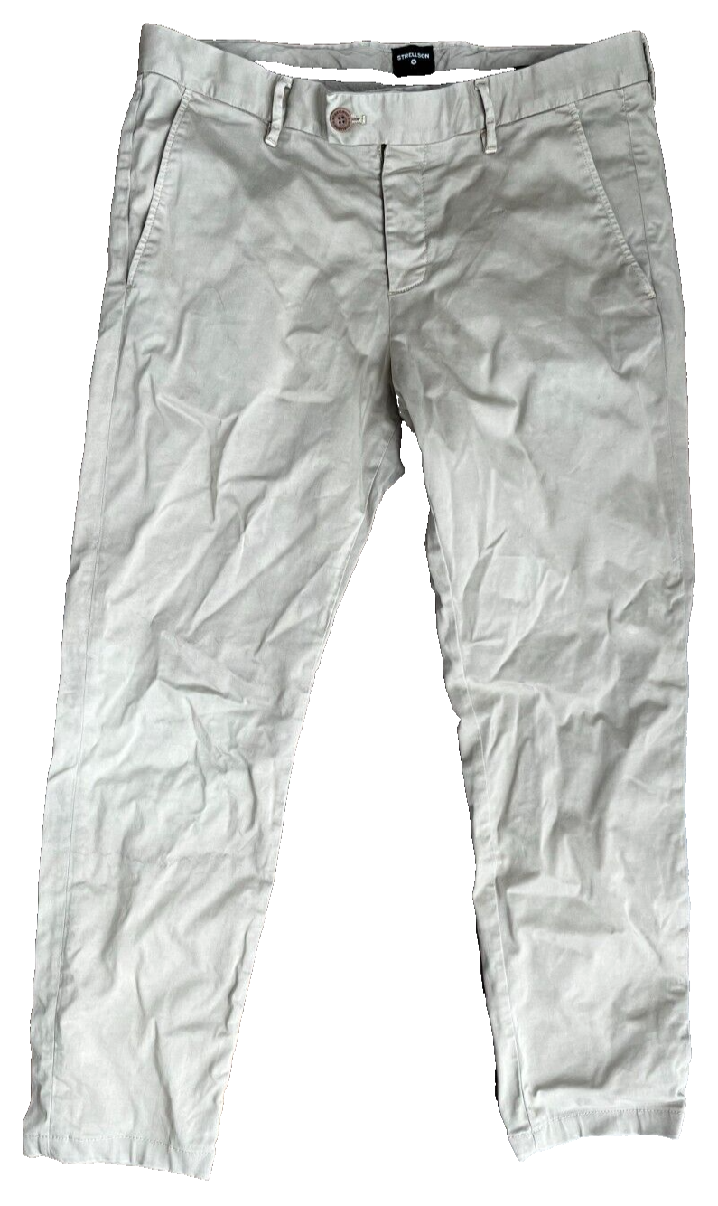 Strellson Beige Trousers Men Size 34x32 Slim Fit Dress Pants