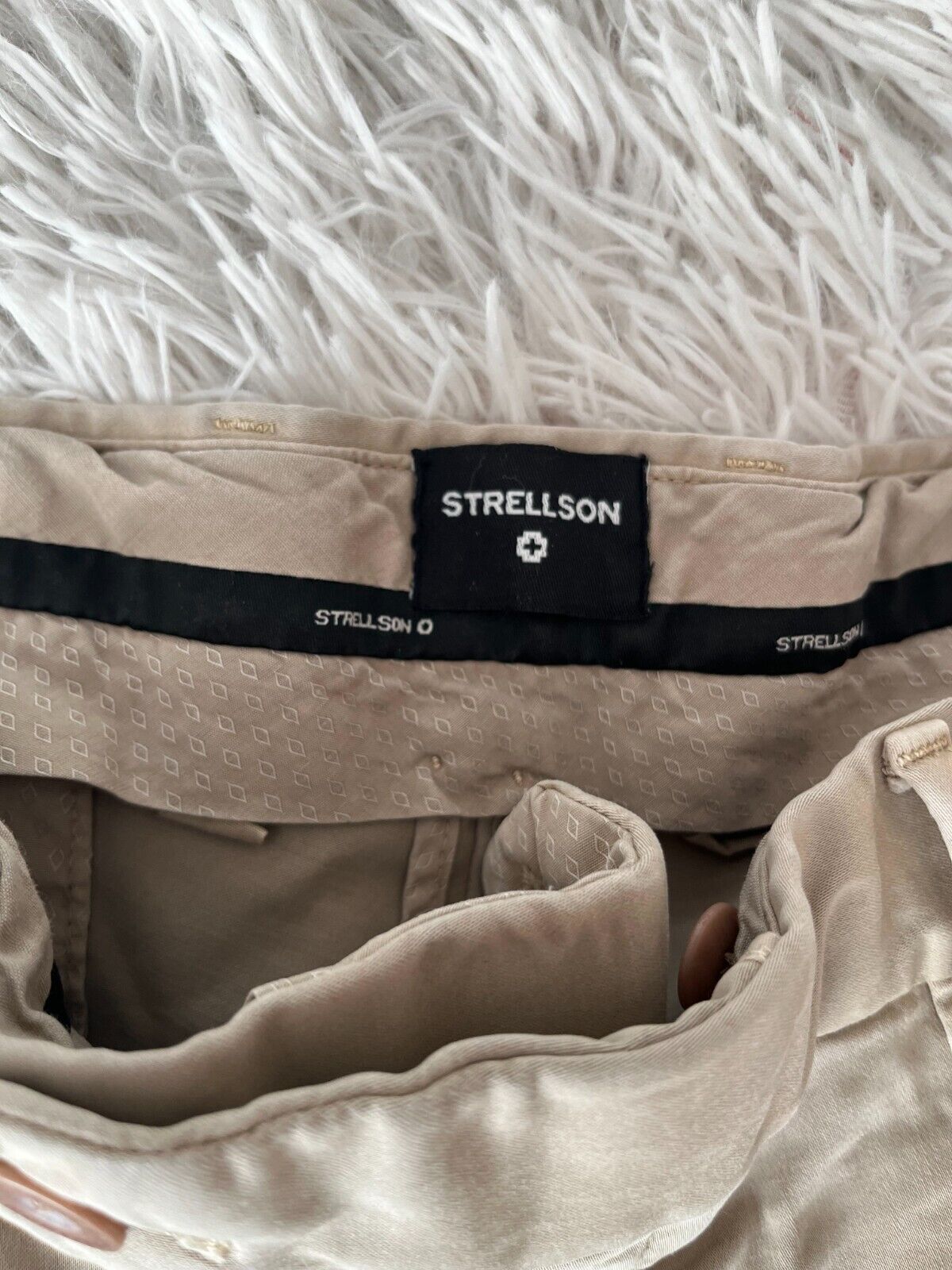 Strellson Beige Trousers Men Size 34x32 Slim Fit Dress Pants