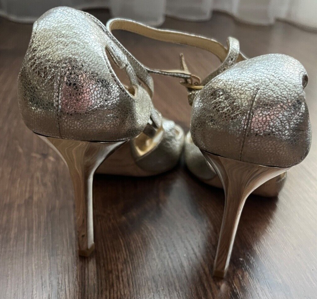 Jimmy Choo Lance 100 Glitter Leather Heel Shoes Pointy Toe Pumps Women Size 35