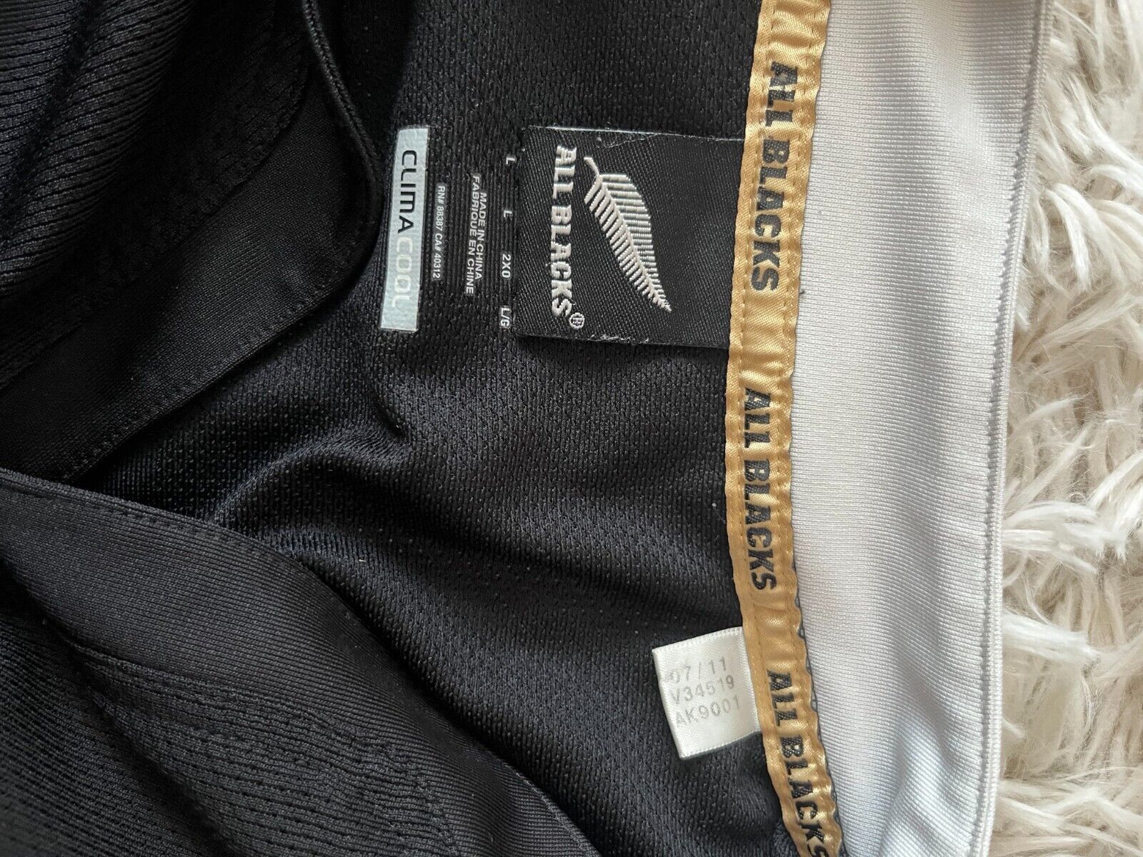 New Zealand All Blacks Rugby 2011 2012 Home Shirt Jersey Adidas Size Men L