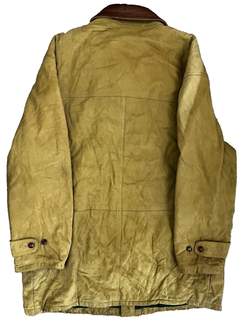 Vintage Burberry Leather Wool Jacket Coat Men Size M