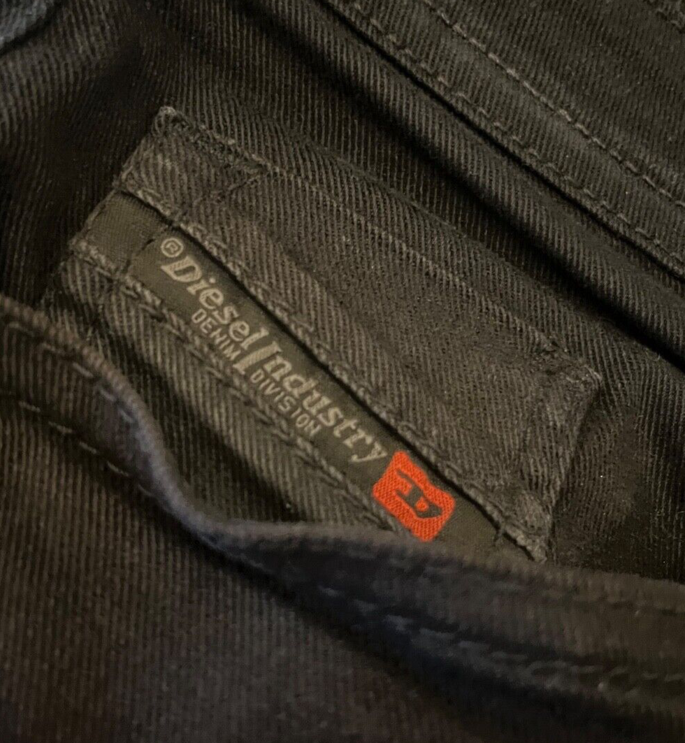 Diesel Thommer Jeans Black Denim Slim Skinny Size Men 31