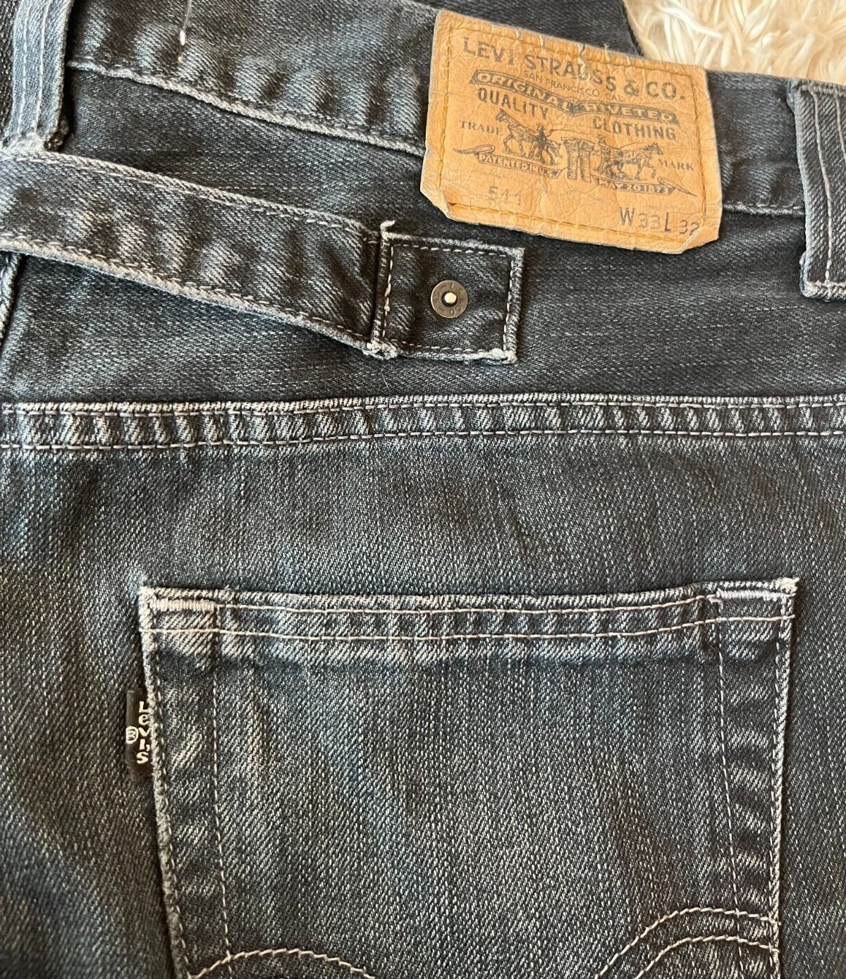 Levis 511 Black is Back Jeans Mens 33x32 Slim Fit Straight Leg Denim Black Tab