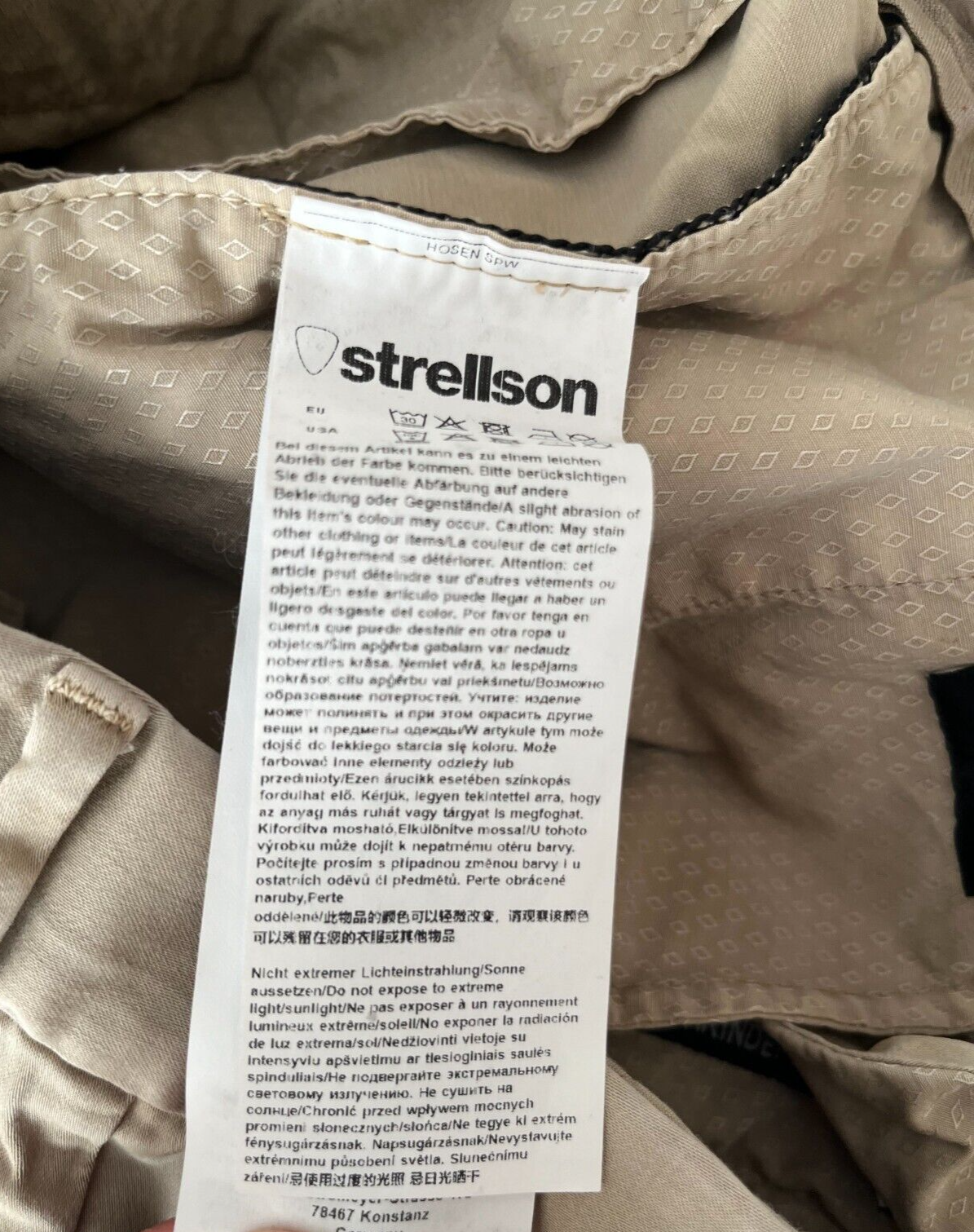 Strellson Beige Trousers Men Size 34x32 Slim Fit Dress Pants