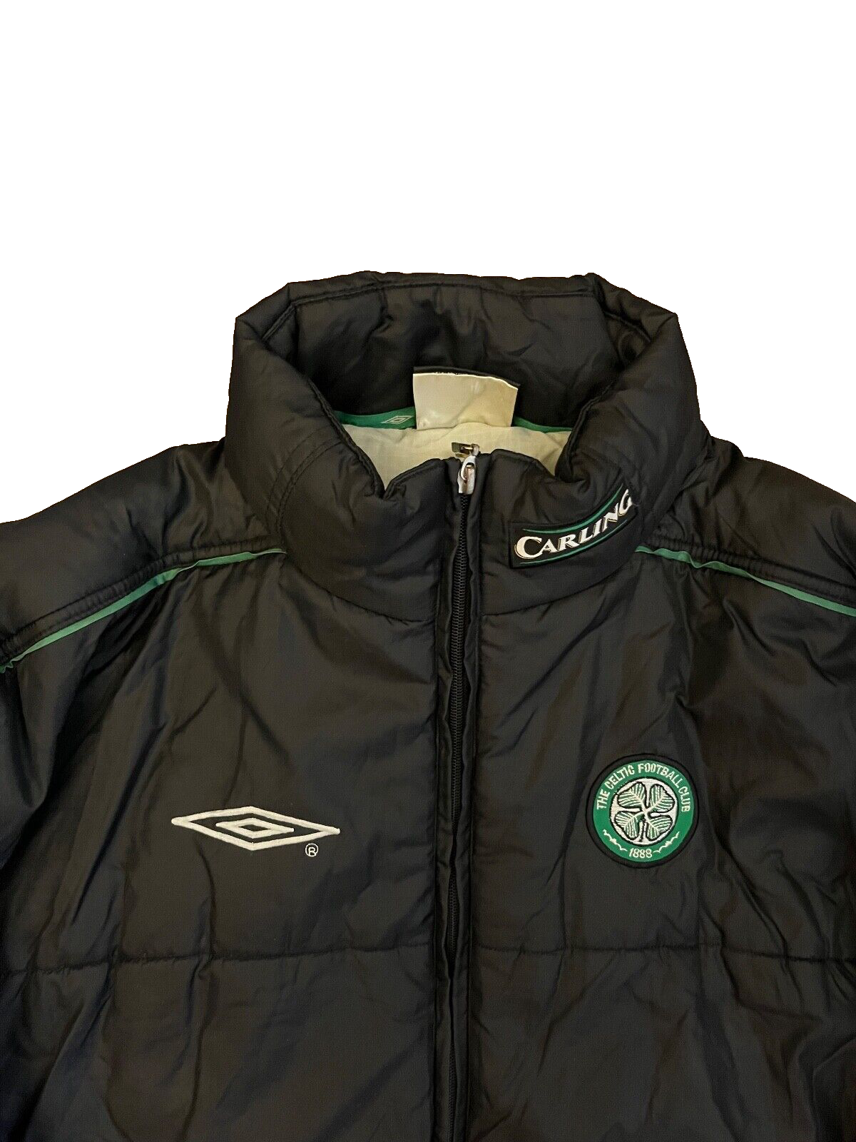 Vintage Glasgow Celtic Football Training Jacket Hooded Soccer Umbro Men Size L