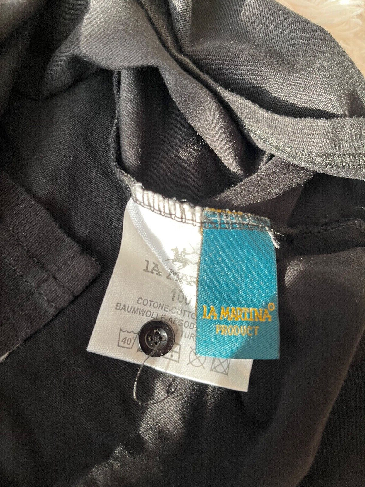 La Martina Buenos Aires Polo Shirt Short Sleeve Cotton Black Size Men S