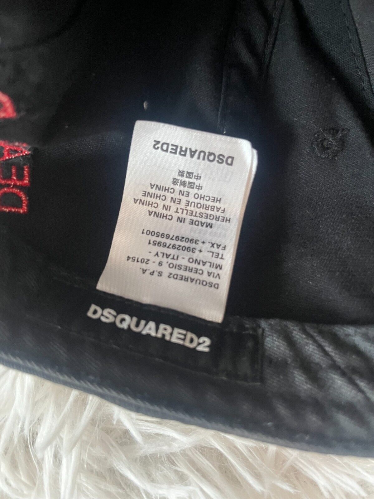 Dsquared2 Distressed Official Dad Cap Strap Back Printed Baseball Hat