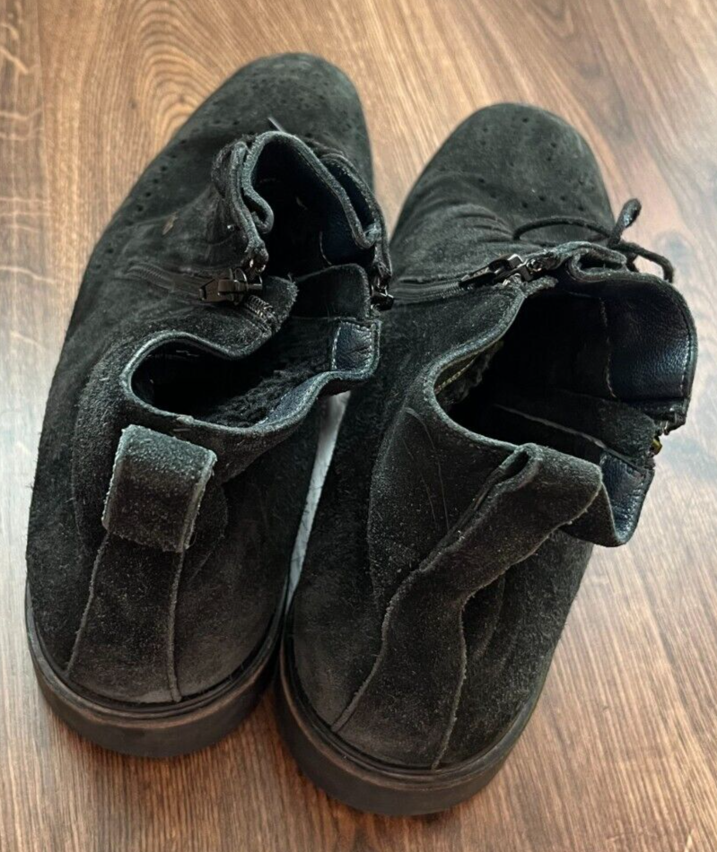 Aldo Brue Ankle Chukka Boots Fur Inside Lace Up Side Zipper Size 8.5