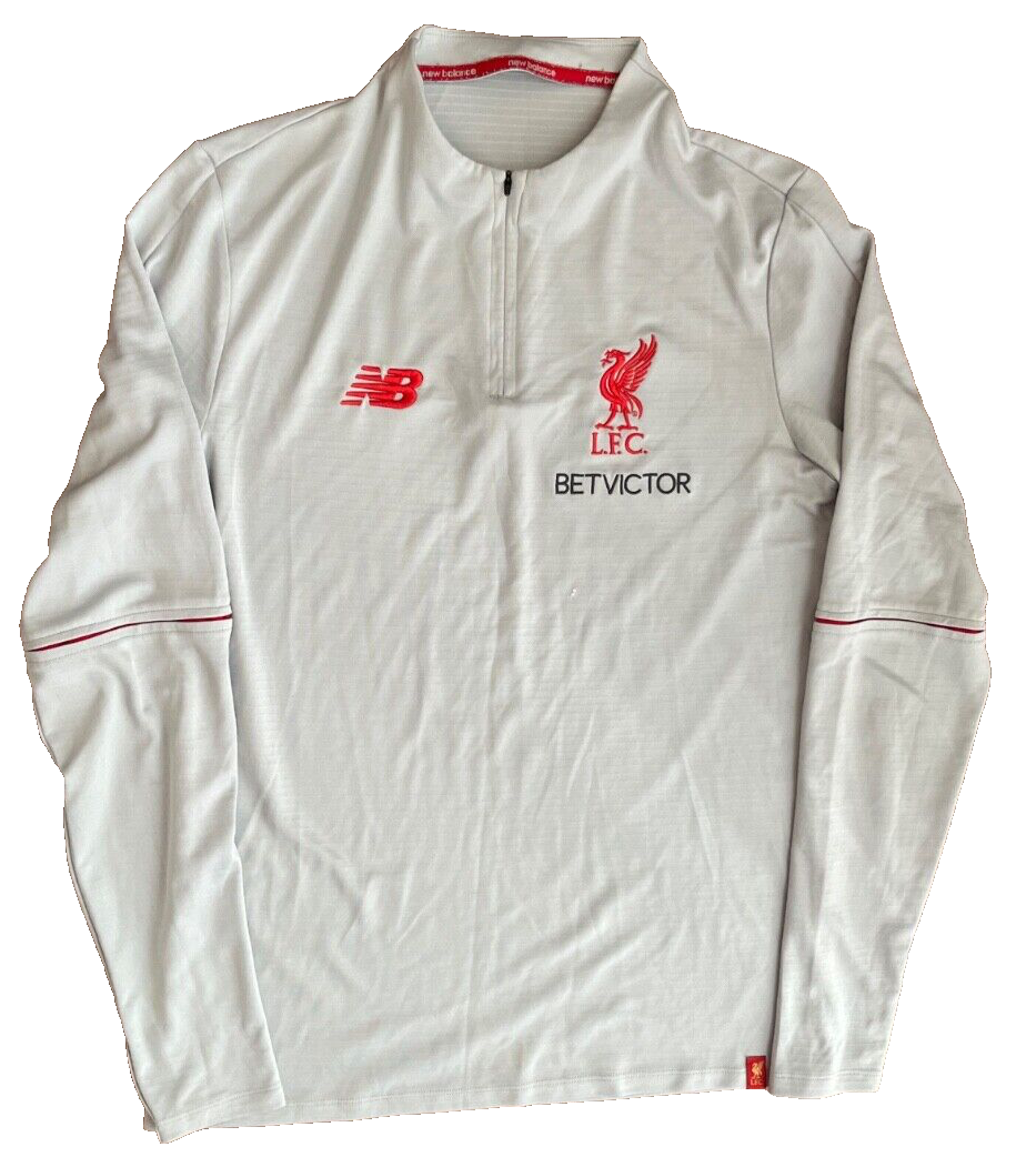 Liverpool Training Shirt 1/4 Zip New Balance Long Sleeve Football Size Men L