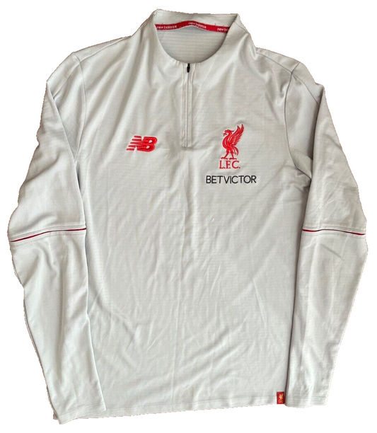 Liverpool Training Shirt 1/4 Zip New Balance Long Sleeve Football Size Men L