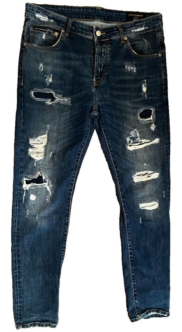 Dolce Gabbana Martini Jeans Distressed Women Size 56 Slim Fit Made in Italy