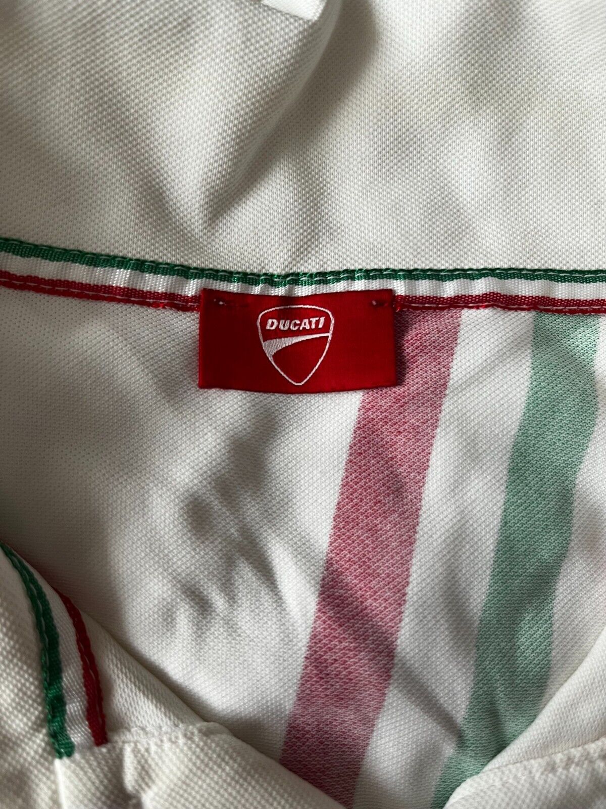 Ducati MotoGP Motorcycle Racing Polo Shirt Jersey Size Men M Cream Color