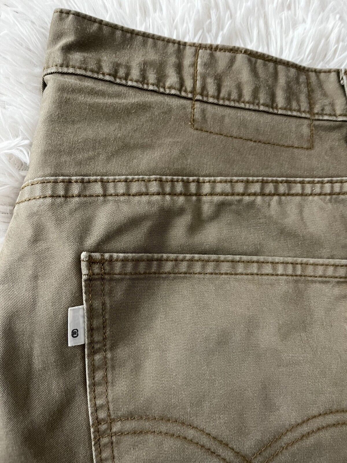 Levis Brown Beige Pants Mens 32x32 Regular Fit Straight Chino White Blank Tag