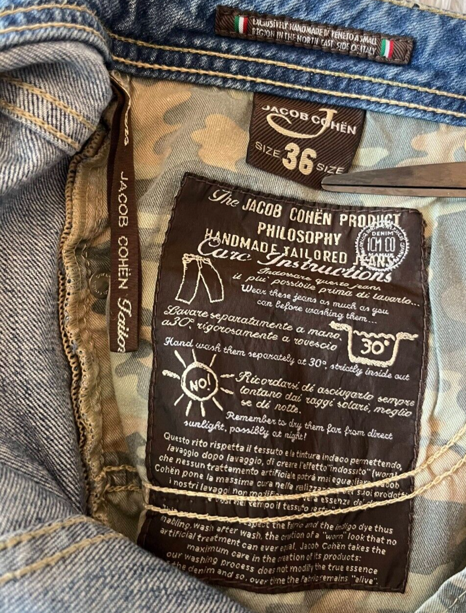 Jacob Cohen Blue Jeans Men Size 36 Regular Fit Straight Leg Denim J688 BARD