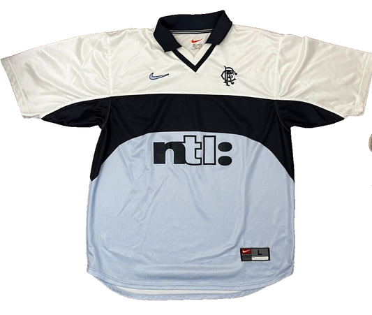 Glasgow Rangers 1999 2000 Away Shirt Jersey Nike Camiseta Trikot Mailot Men L