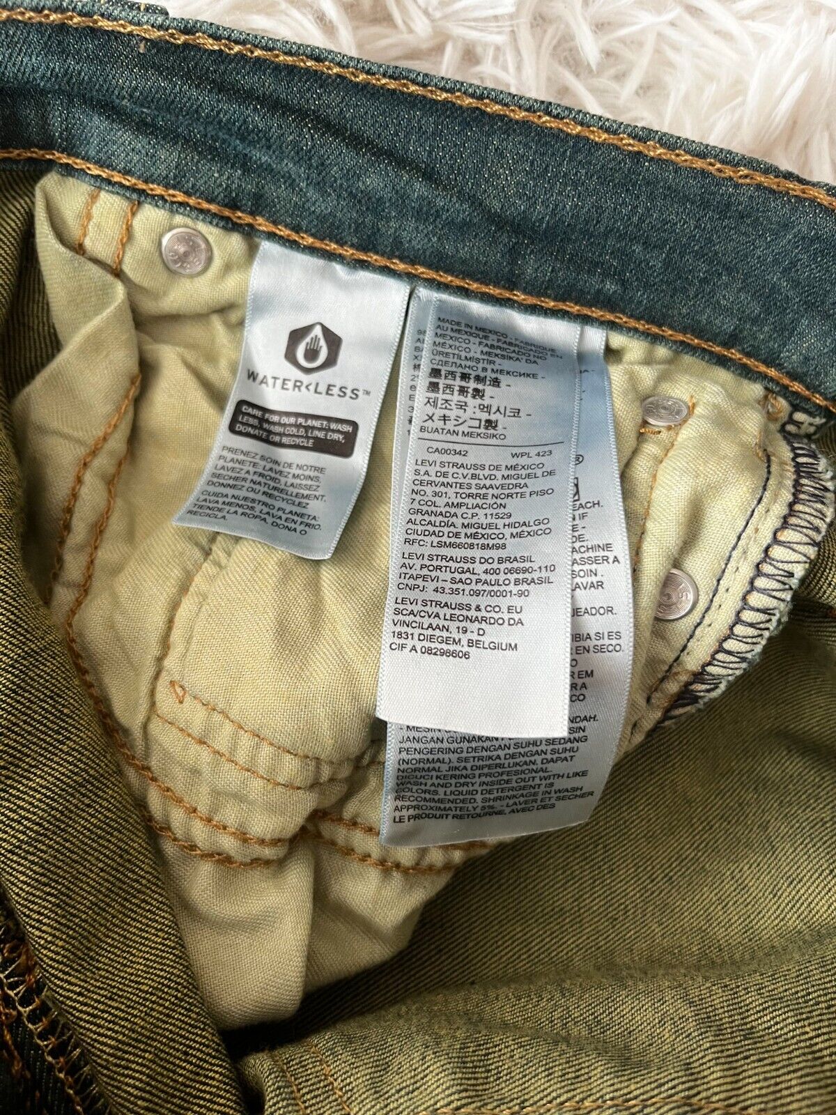 Levis 511 Green Blue Jeans Mens 33x30 Slim Fit Straight Leg Denim Red Tag