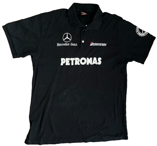 Vintage Formula One Mercedes Benz Petronas Jersey F1 Polo Shirt Size Men 3XL