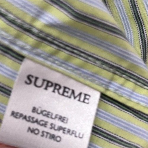 Supreme Men Size 41 Long Sleeve Button Up Cotton Shirt Camicia Camisa