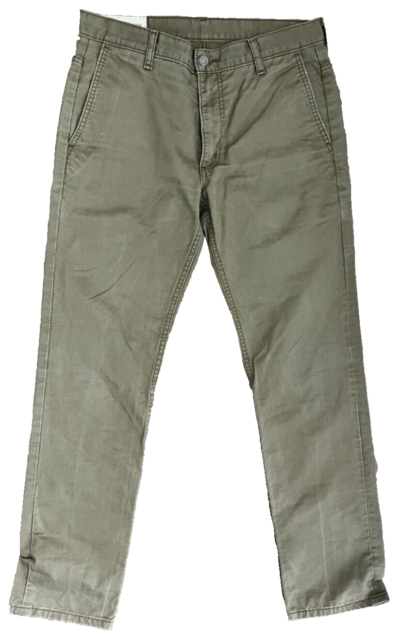 Levis Brown Beige Pants Mens 32x32 Regular Fit Straight Chino White Blank Tag