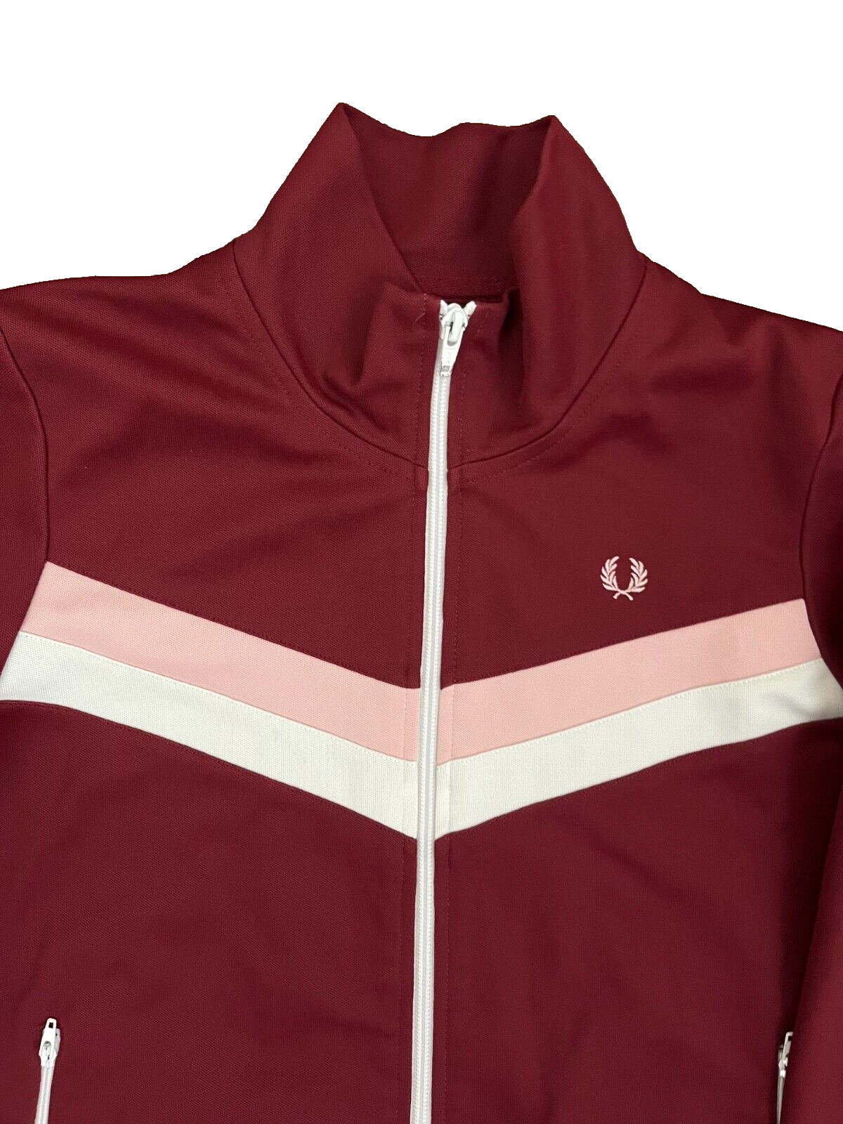 Fred Perry Full Zip Track Jacket Womens Size 10 Red Casual Sportswear Top