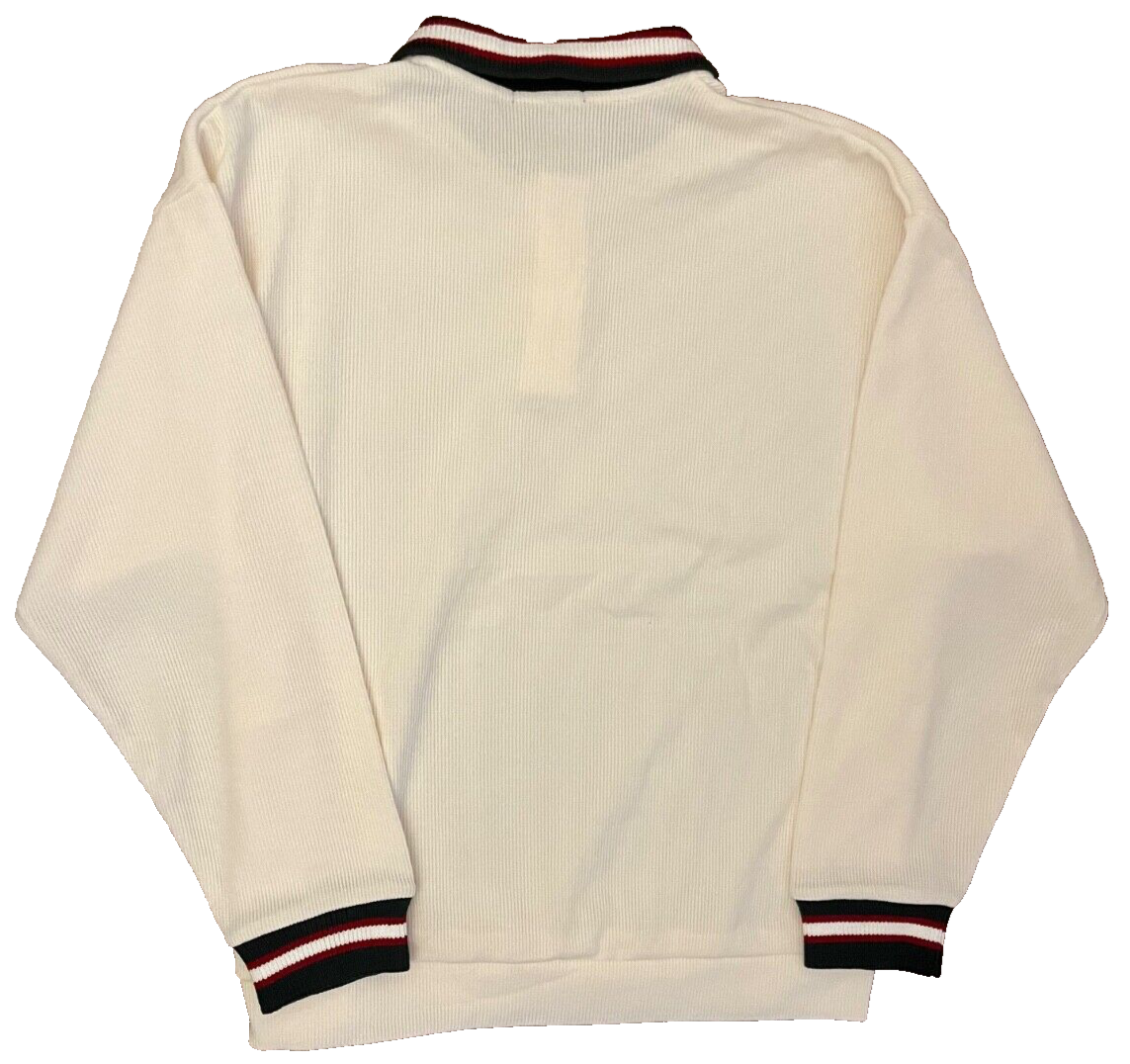 Niko And... Polo Sweater Pullover Old Money Style White Collared Men Size L