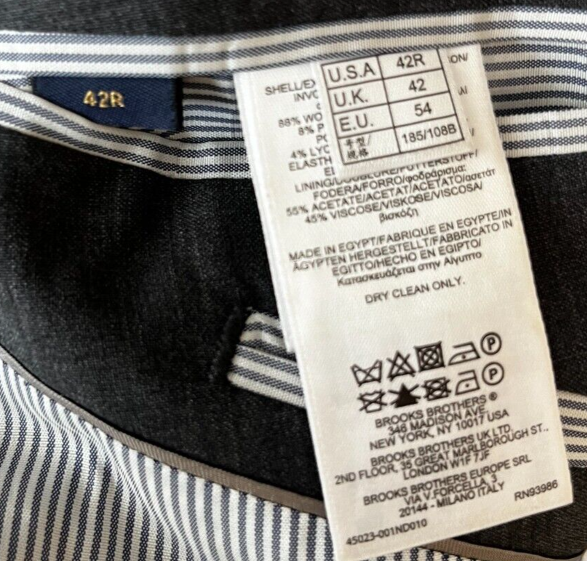Brooks Brothers Full Suit Explorer Regent Fit Blazer Pants Wool Size Men 42R
