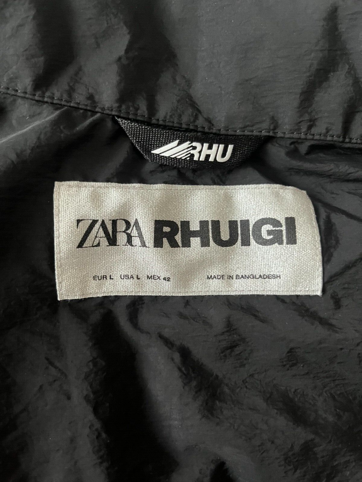 Zara Rhuigi Button Up Jacket Black Sudadera Overshirt Windbreaker Size Men L