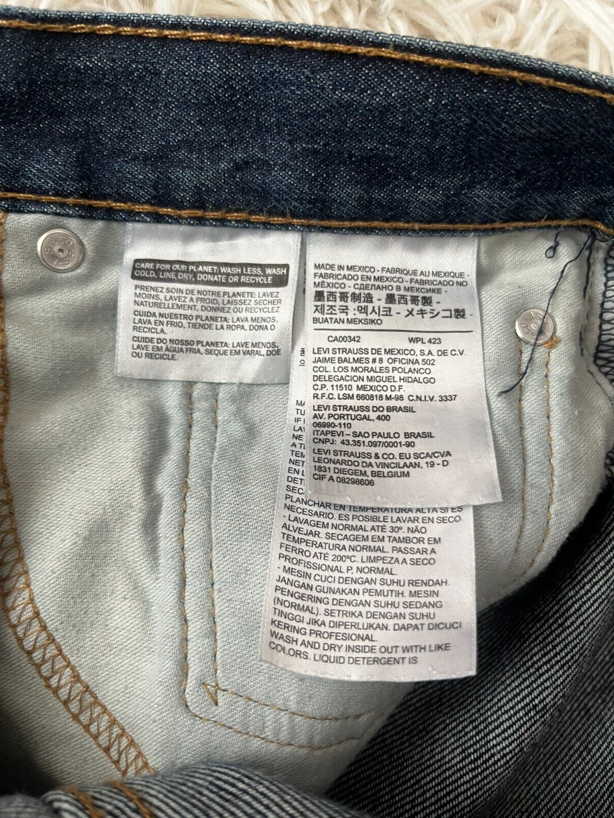 Levis 505 Blue Jeans Mens 33x32 Regular Fit Straight Leg Denim Red Tag