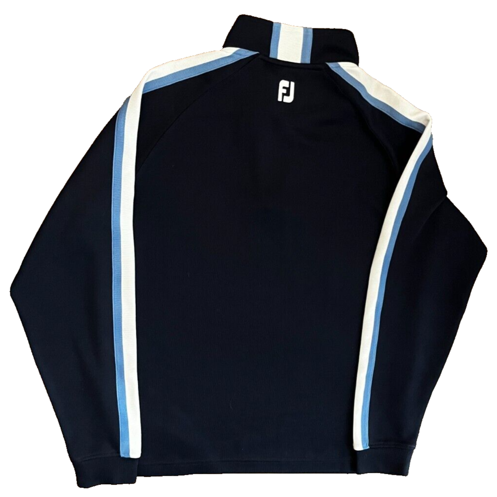 FootJoy Jacket Men Size L Black Sport Athletic Fit 1/4 Quarter Zip Golf Logo