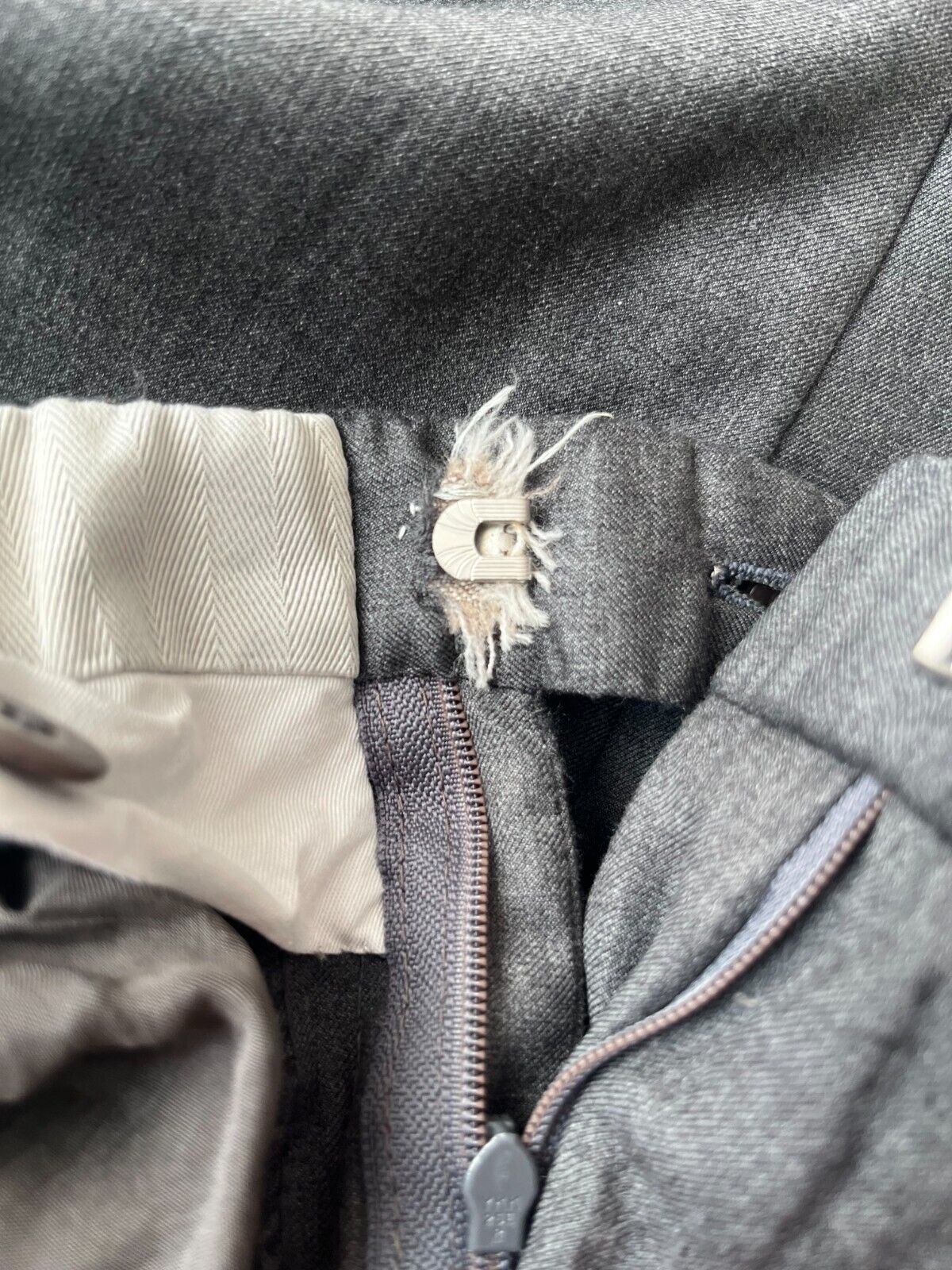 Brioni Dress Suit Pants Gray Trousers Delta Wool Men Size 57R Straight Leg Hem
