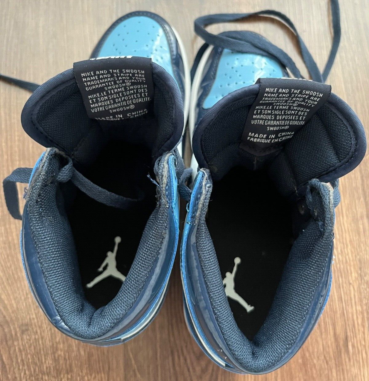 Air Jordan 1 Retro High UNC Patent Blue Chill Women Size 39 US 8 C00461-401