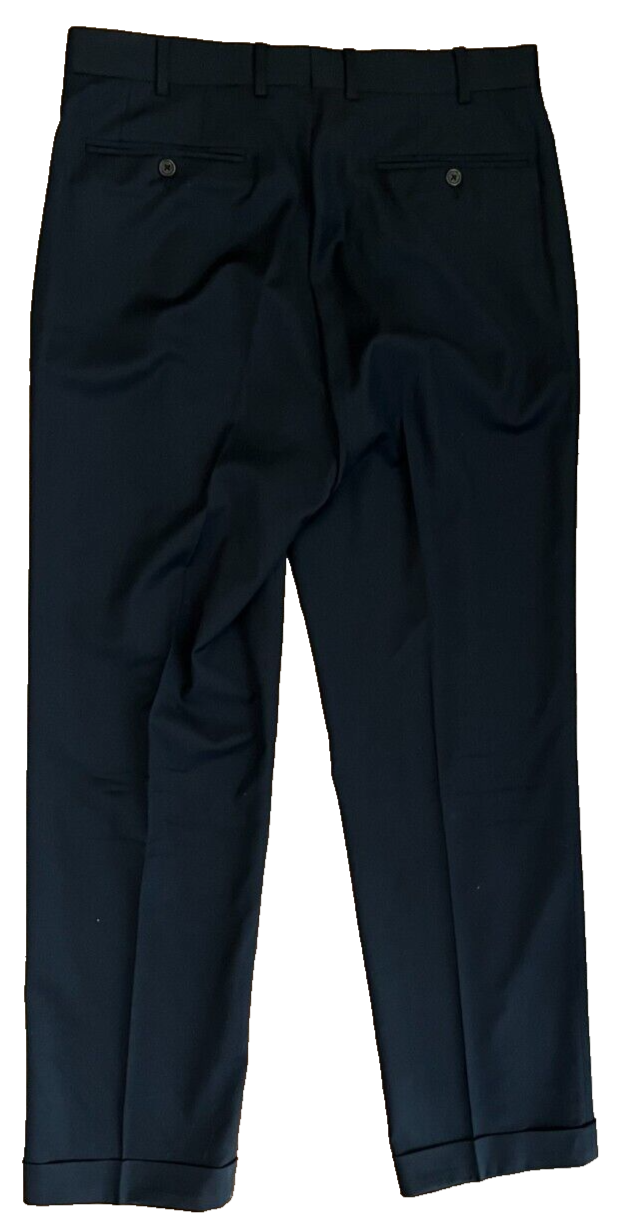 Loro Piana Super Wool 120s Maile Black Dress Pants Trousers Check Measurments
