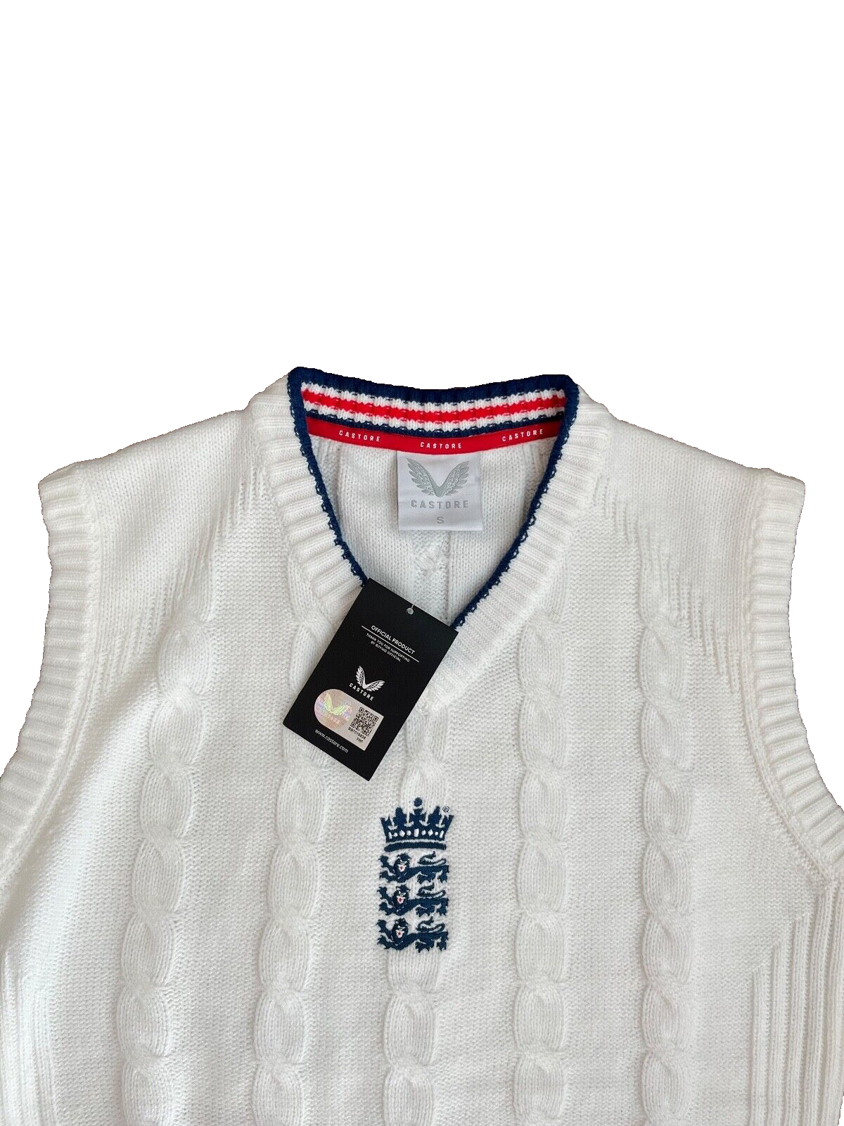 BNWT England Cricket Sweater Knitted Vest Training Castore Pullover Size Men S