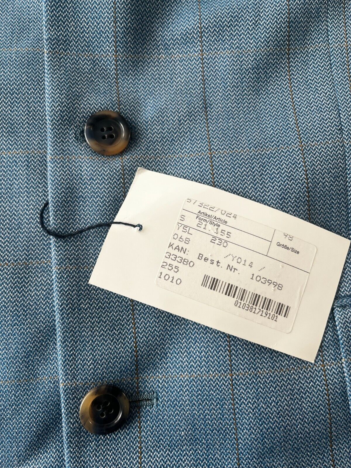 BNWT Yves Saint Laurent YSL Blazer Jacket Blue Modal Wool Blend Men Size 9B