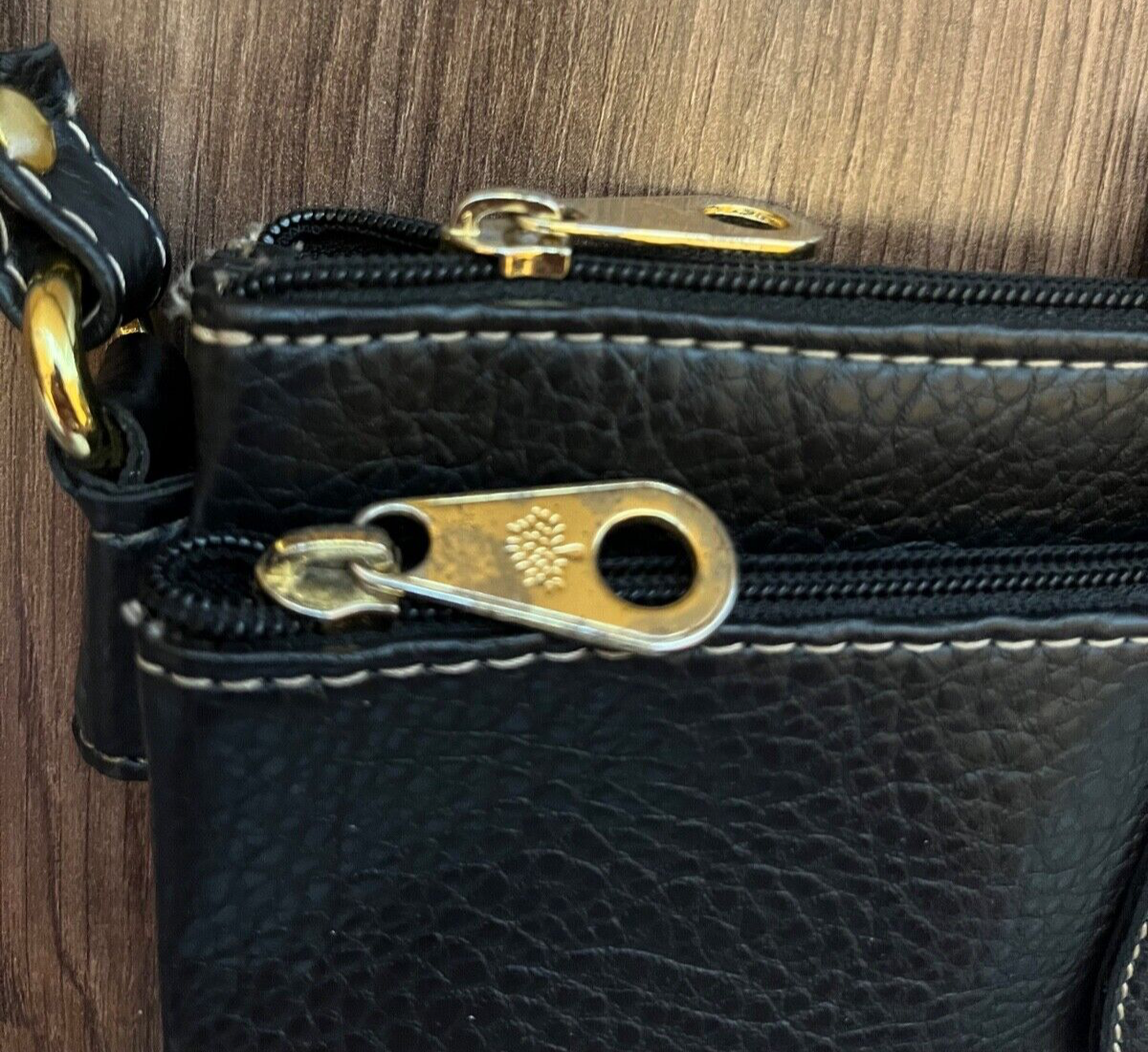 Mulberry Bag Crossbody Leather Black Daria Logo Strap