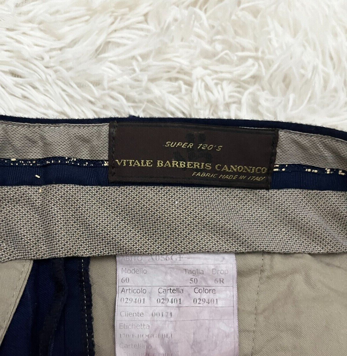 Vitale Barberis Canonico Suit Pants Trousers Pantalones Super 120 Made in Italy