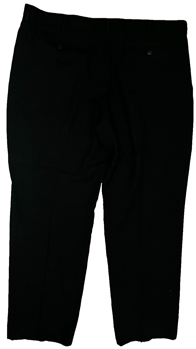 LL Bean Classic Fit 100% Wool Black Pants Trousers Mens 44W Straight Leg