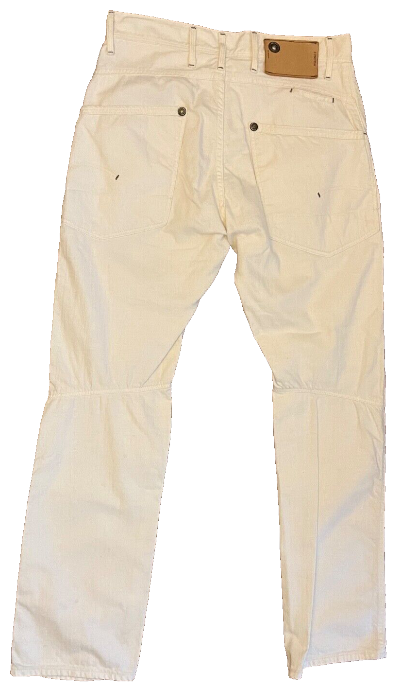 G Star Raw 3301 Jack Pant Jeans Denim White Cotton Trousers Size Men 31