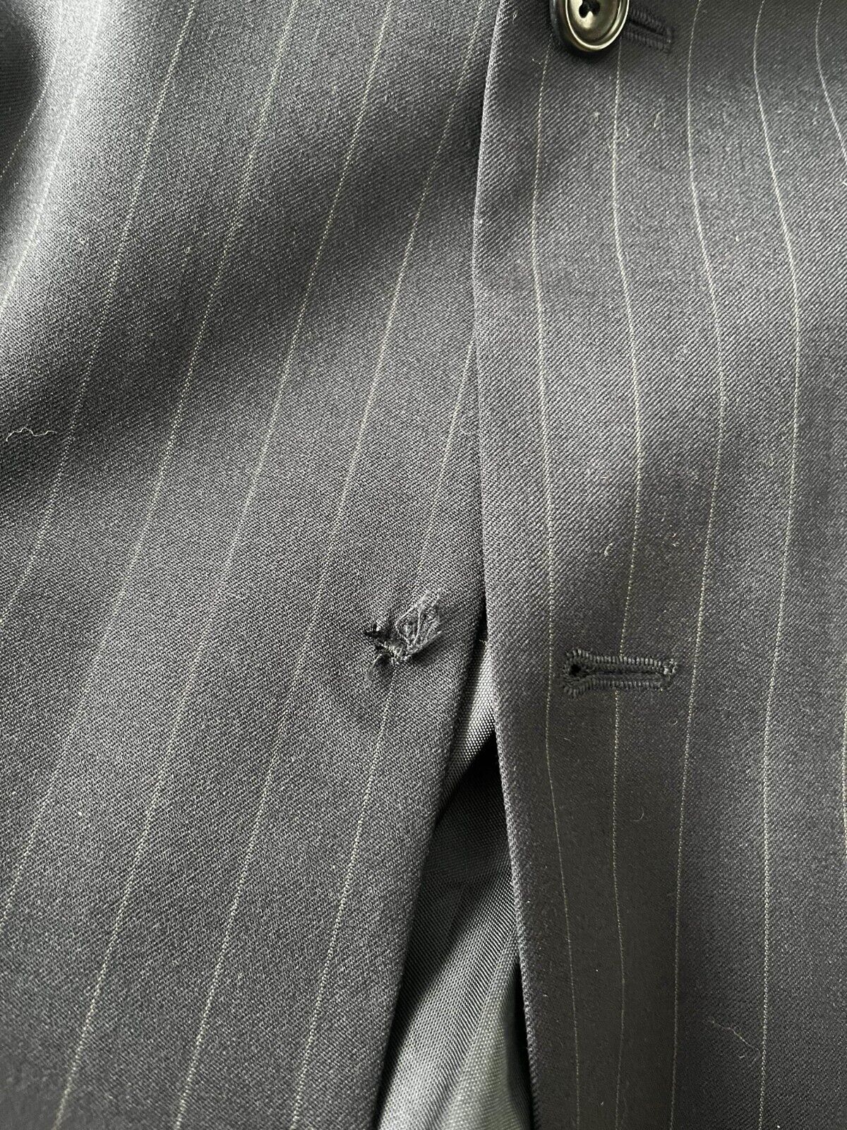 BNWT Nautica Wool Blazer Jacket Sport Coat Two Button Men Size 42R Black Striped