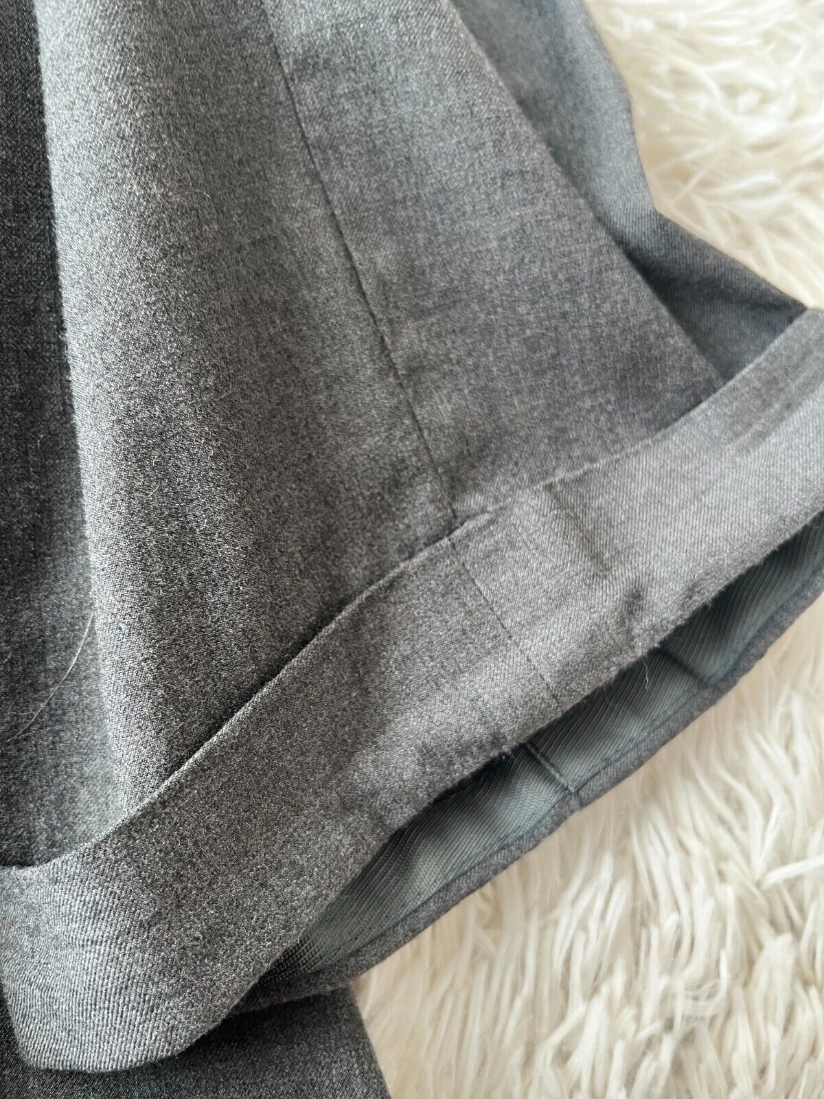 Brioni Dress Suit Pants Gray Trousers Delta Wool Men Size 49R Straight Leg Hem