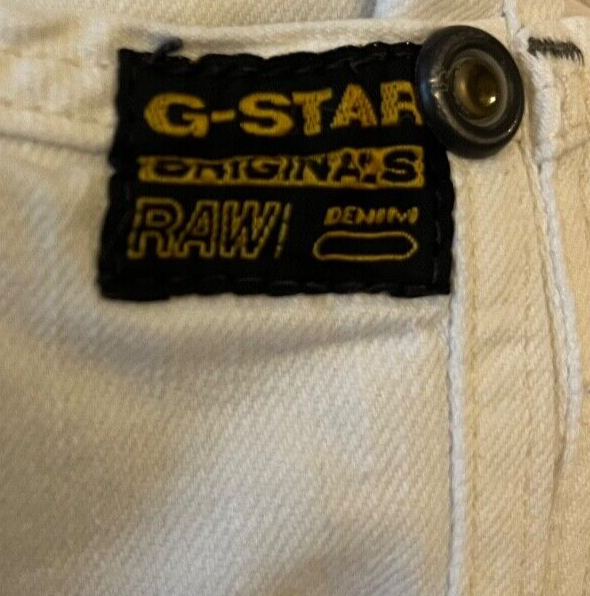 G Star Raw 3301 Jack Pant Jeans Denim White Cotton Trousers Size Men 31
