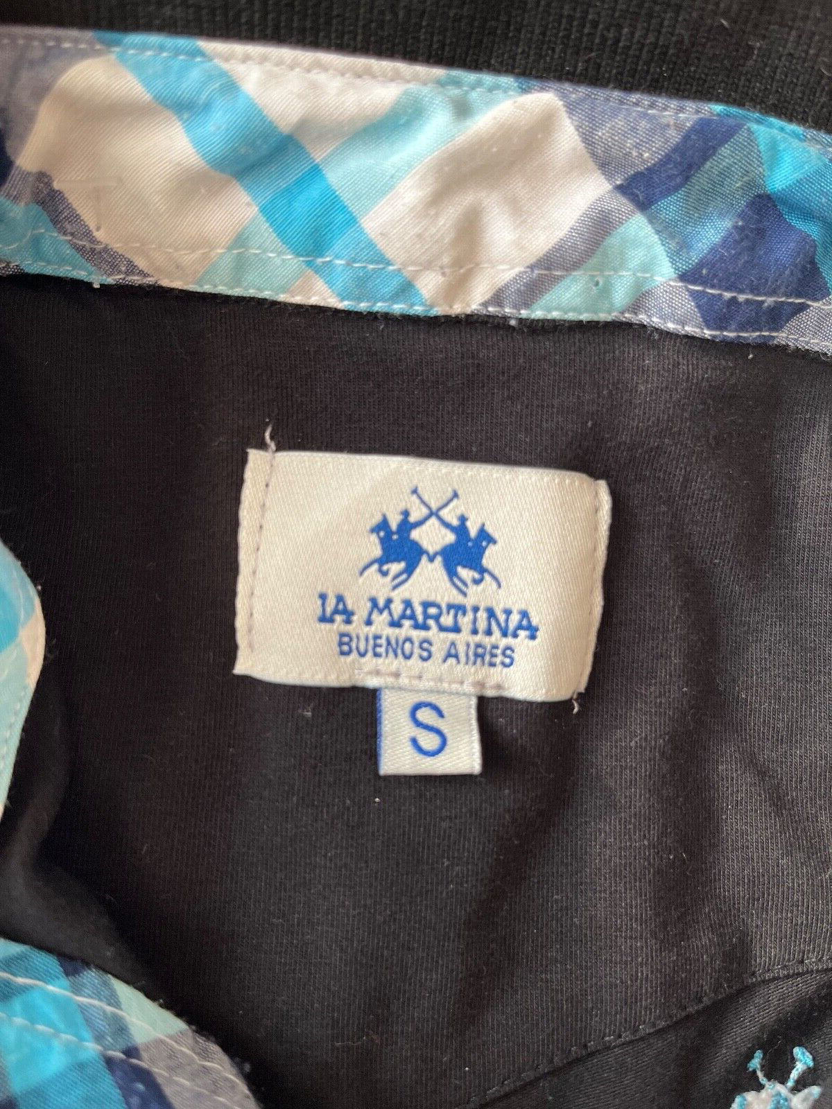 La Martina Buenos Aires Polo Shirt Short Sleeve Cotton Black Size Men S