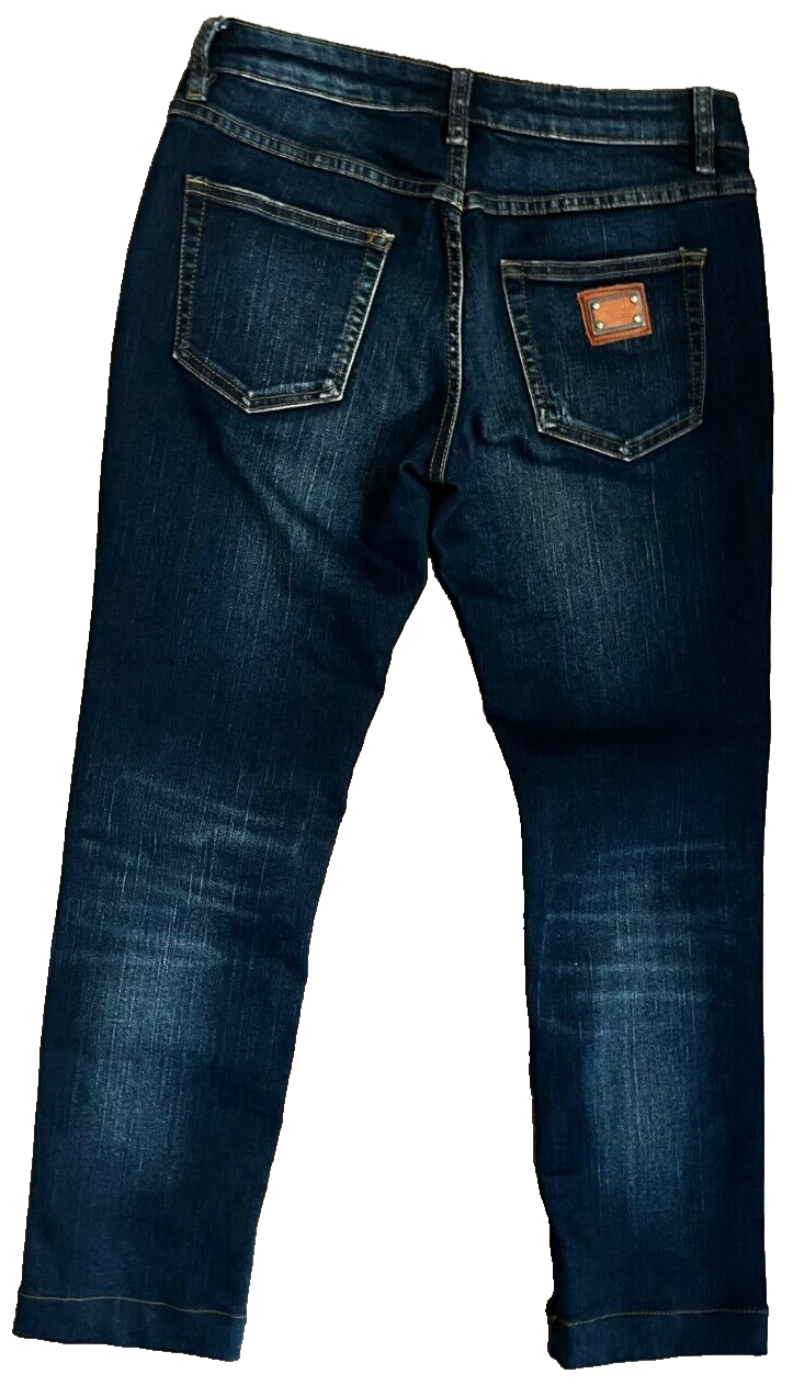 Dolce Gabbana Blue Women Jeans Size 42 Pretty Straight Leg Denim Made in Italy