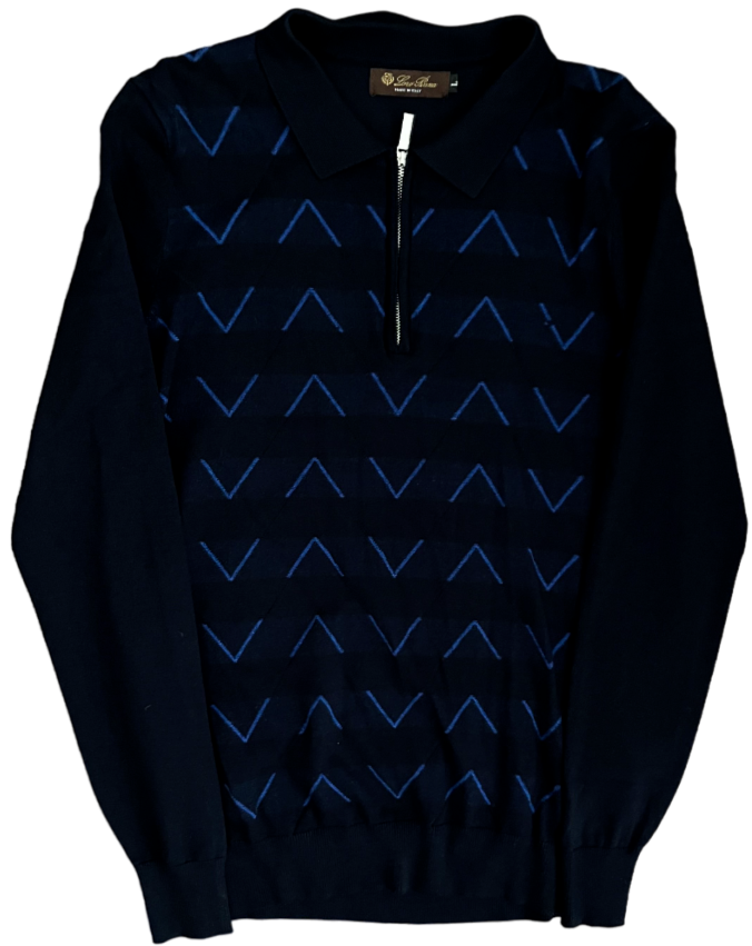 Loro Piana Sweatshirt Sweater Pullover 1/4 Zip Size Men L CHECK MEASUREMENTS