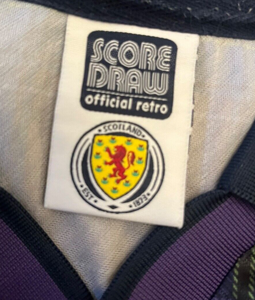 Scotland Jersey 1996 Euro Home Shirt ScoreDraw Football Size Men XL