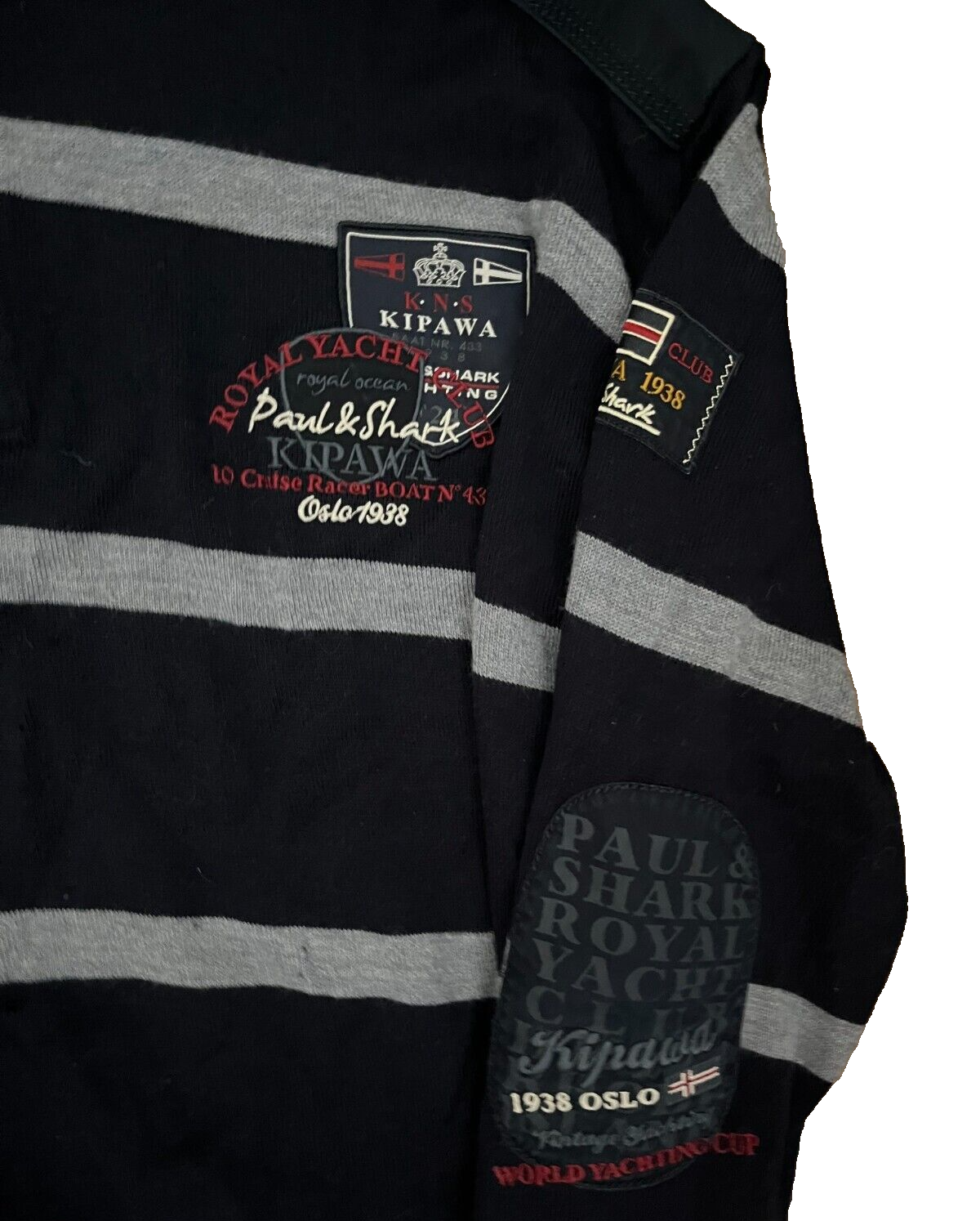 Paul Shark Yachting Jacket Sweater Wool 1/4 Zip Men Size 3XL Check Measurments