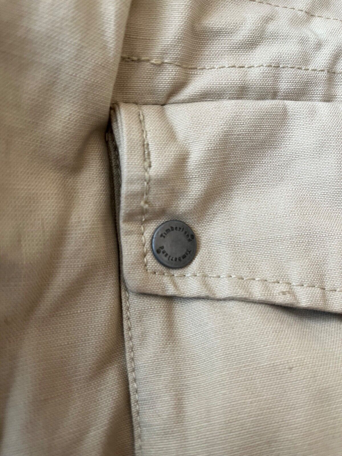 Timberland Jacket Cotton Linen Full Zip Beige Coat Men Size XXL